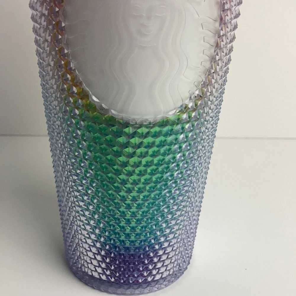 Starbucks 2020 Rainbow Studded Cold Cup Tumbler With Straw 24oz Pride LGBTQ